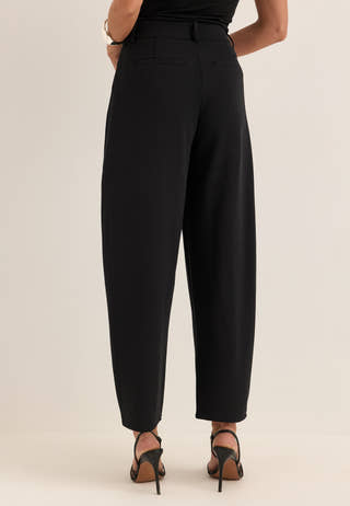 Soft Suit Barrel Trousers Black