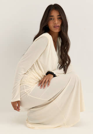 Drapy Maxi Dress White