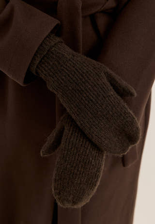 Wool Blend Knitted Mittens