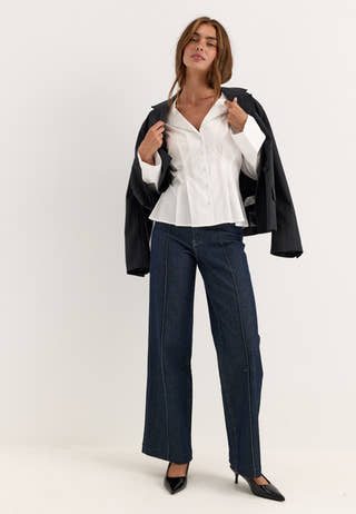 Shaped Cotton Shirt White