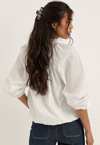 Balloon Cotton Shirt White
