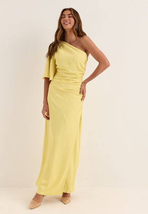 Ruched One Shoulder Maxi Dress