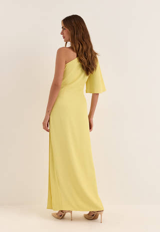 Ruched One Shoulder Maxi Dress