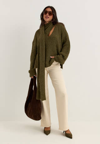 Knitted Scarf Sweater Green