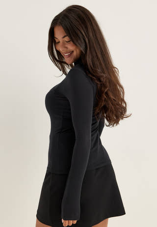 Long Sleeve Modal Top Black