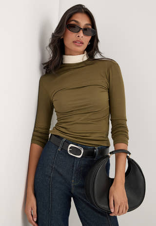 Long Sleeve Modal Top Green