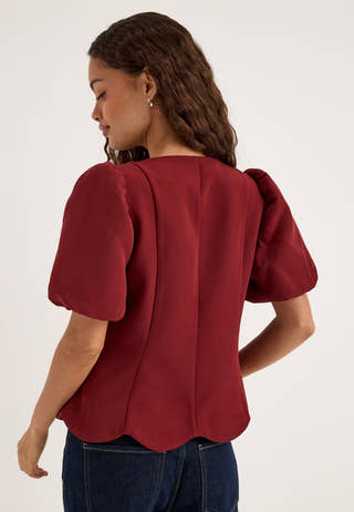 Shaped Blouse Red