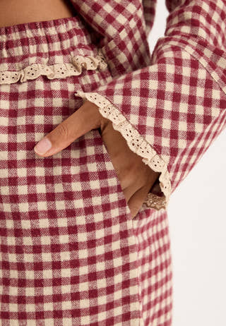 Lisandra Flannel Pajama Shorts Patterned