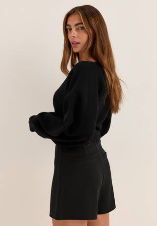 Jersey Wrap Skort Black