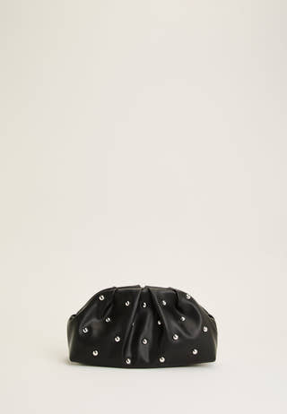 Gathered Stud Clutch Silver