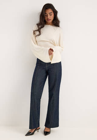 Long Sleeve Fitted Top White