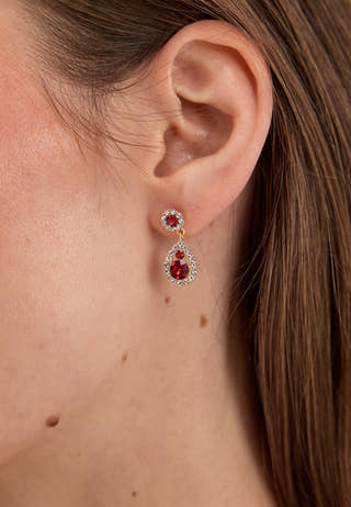 Petite Sofia Earrings Red