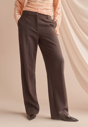 Straight High Waist Suit Trousers