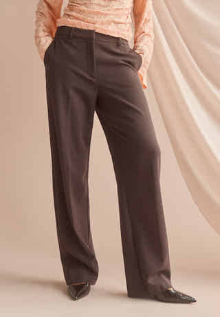 Straight High Waist Suit Trousers