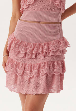Knitted Frill Mini Skirt
