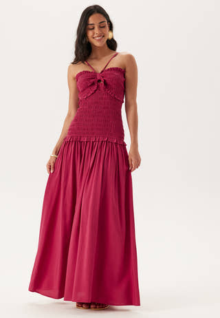 Smock Bodice Ankle Dress