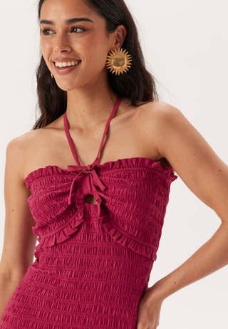 Smock Bodice Ankle Dress