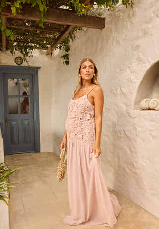 Crochet Bodice Maxi Dress