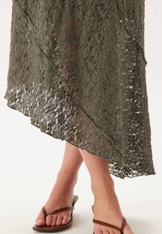 Asymmetric Lace Skirt