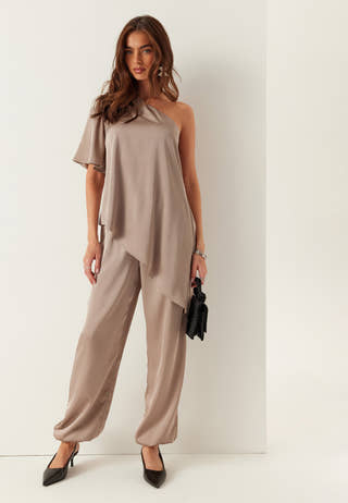 Asymmetric Satin Blouse