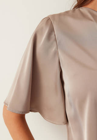 Asymmetric Satin Blouse