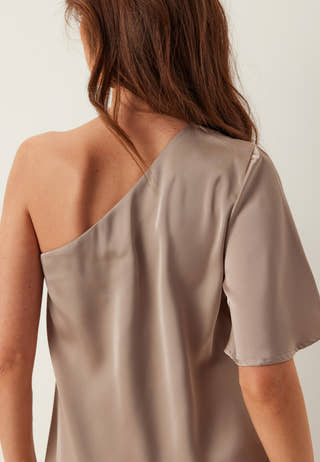 Asymmetric Satin Blouse