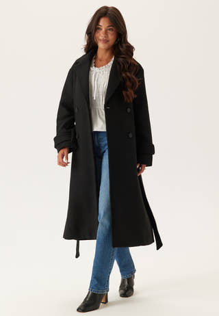 Belted Wool Blend Coat