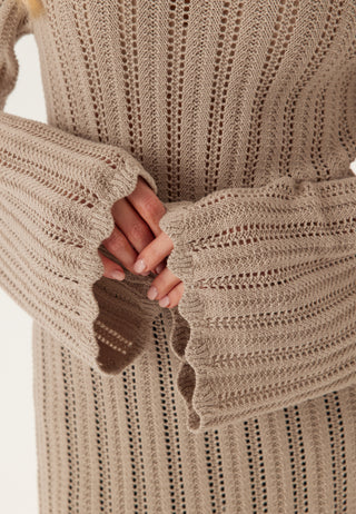 Boat Neck Structure Knitted Dress