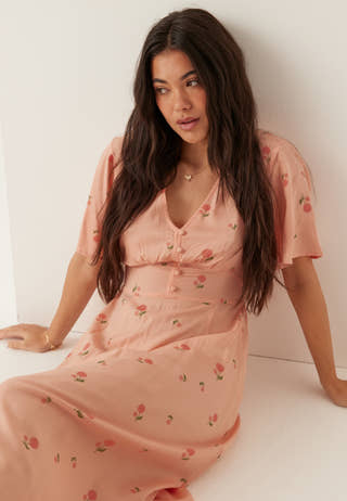 Butterfly Sleeve Viscose Maxi Dress