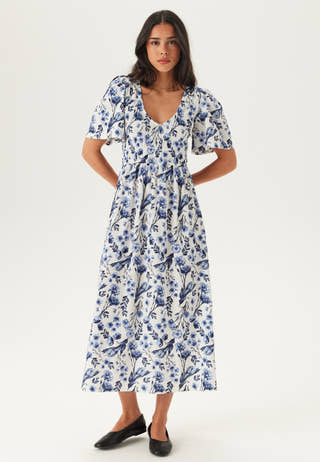 Butterfly Tie Back Midi Dress