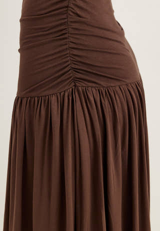 Gathered Side Maxi Dress