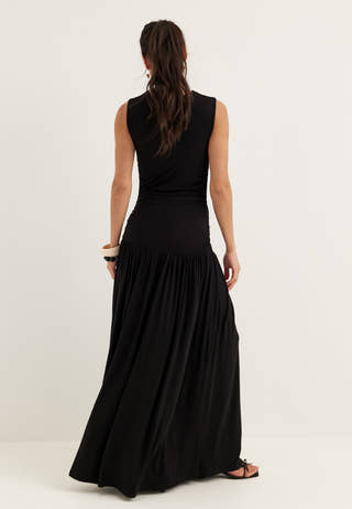 Gathered Side Maxi Dress