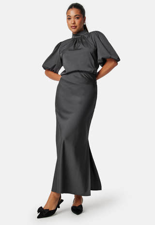 Slit Satin Maxi Skirt