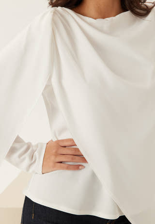 Draped Cape Blouse