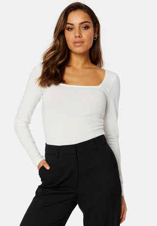 Square Neck Long Sleeve Top