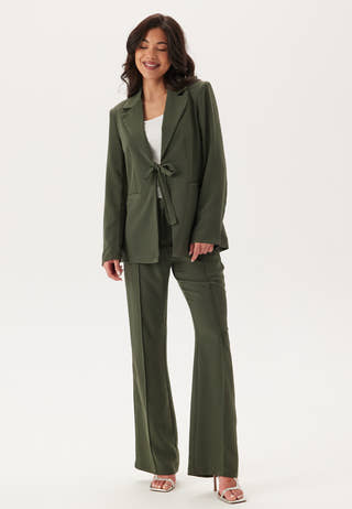 Flared Structured Suit Trousers