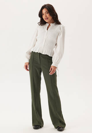 Flared Structured Suit Trousers