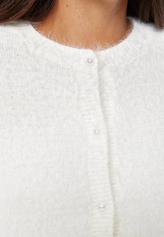 Fluffy Knitted Pearl Cardigan