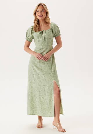 Front Tie Long Viscose Dress