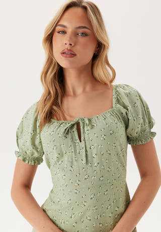 Front Tie Long Viscose Dress