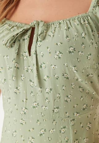 Front Tie Long Viscose Dress