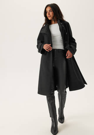 High Neck Midi Coat