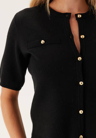 Knitted Gold Button Cardigan