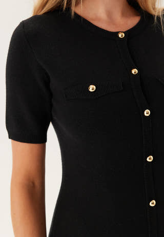 Knitted Gold Button Dress
