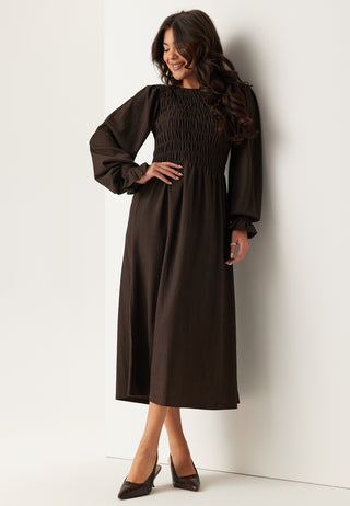 Structure Long Sleeve Midi Dress
