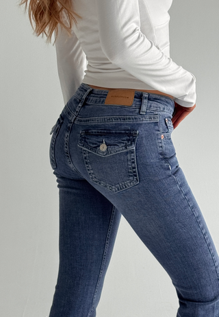 Low Bootcut Flap Jeans