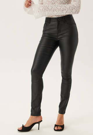 Mid Waist Push-up Coated Slim Jeans
