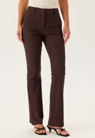Mid Waist Stretchy Flared Trousers