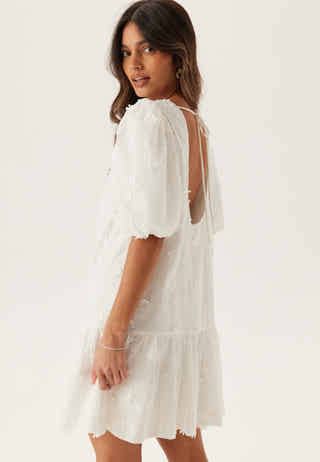 3D Embroidered Puff Sleeve dress