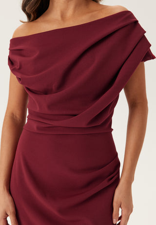 Asymmetric Draped Maxi Dress